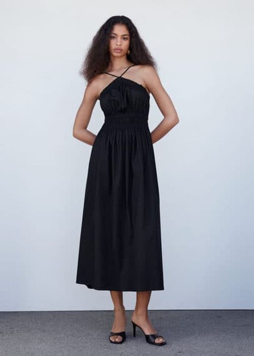 Halter-neck dress with metal detail