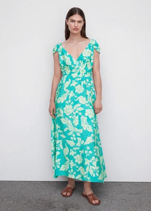 Floral wrap neckline dress...