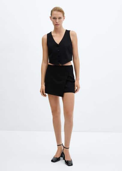 Knitted wrap mini-skirt black...