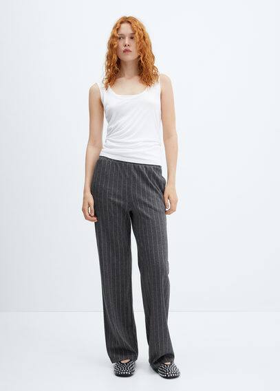 SOFT-TOUCH RIBBED TROUSERS - Grey marl | ZARA India