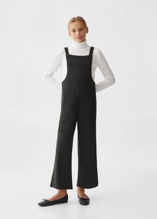 Long houndstooth dungarees black - Kids - 11-12 years - MANGO KIDS, £12.99