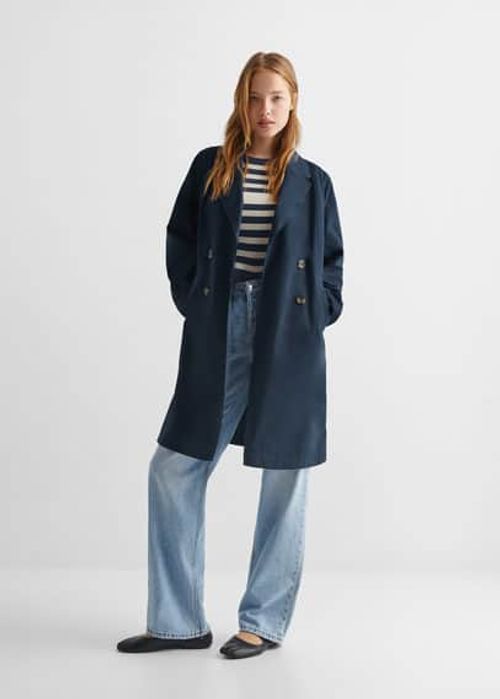 Buttons trench waistcoat blue...