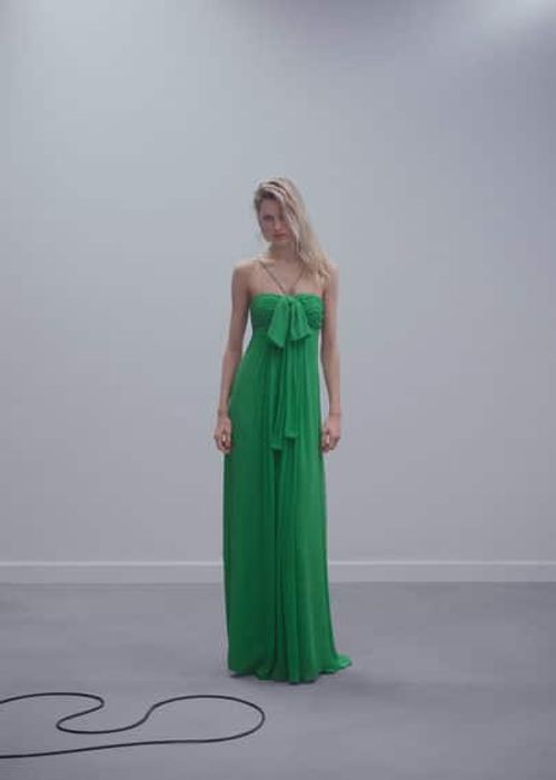 Draped panel dress with bow...