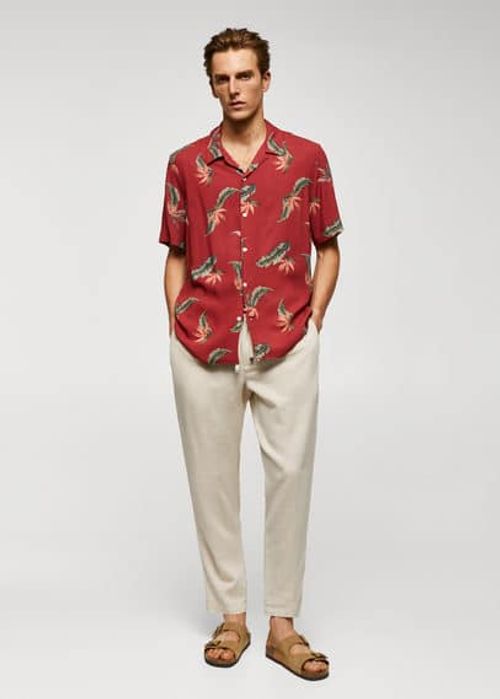 Regular-fit Hawaiian-print...