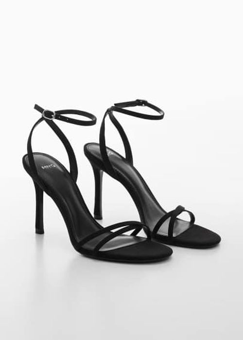 Strappy heeled sandals black...