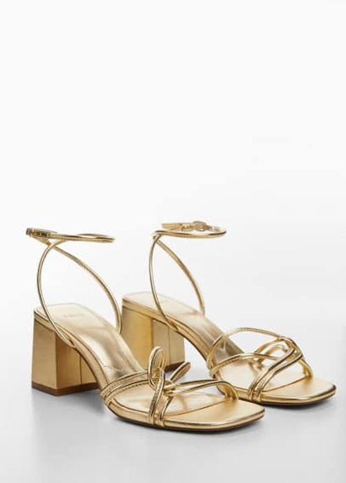 Strappy heeled sandals gold -...