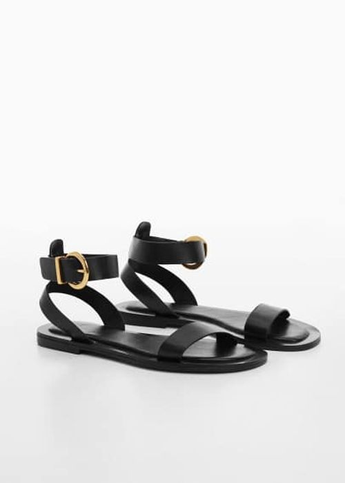 Buckle strap sandals black -...