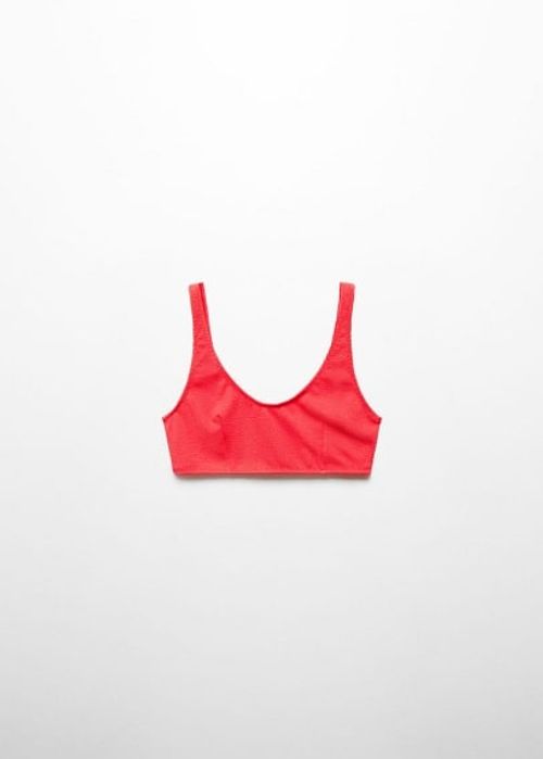 Textured bikini top red -...