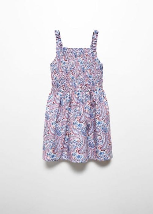 Paisley print dress blue -...