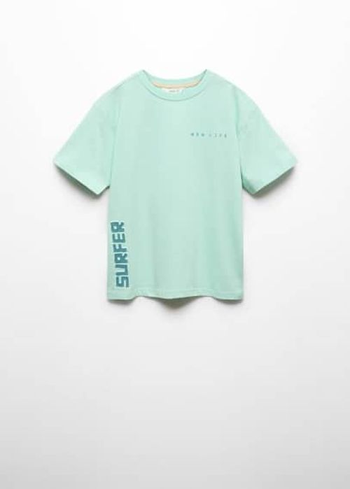 Embossed message t-shirt aqua...