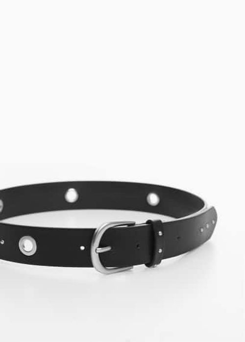 Metal buckle belt black -...