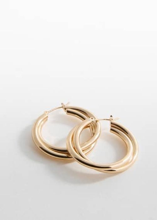 Mixed hoop earrings gold -...