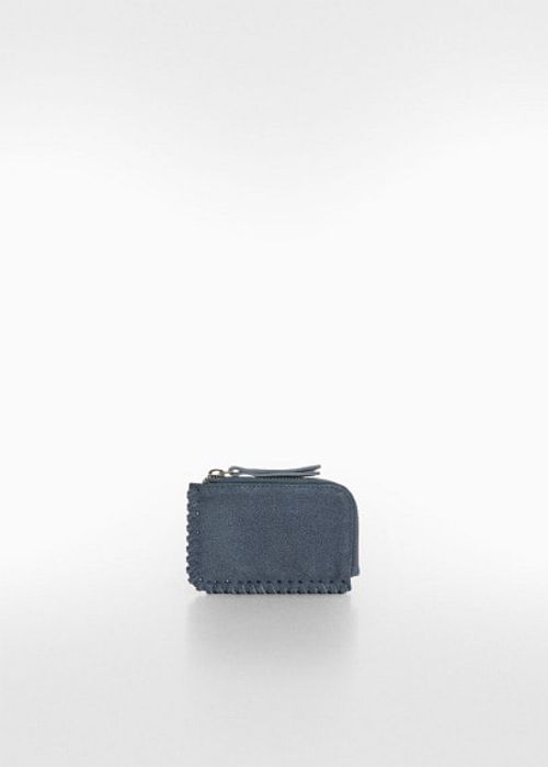 Studded leather purse blue -...