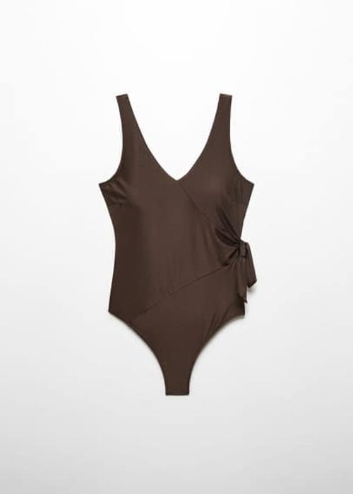 Side knot swimsuit chocolate...