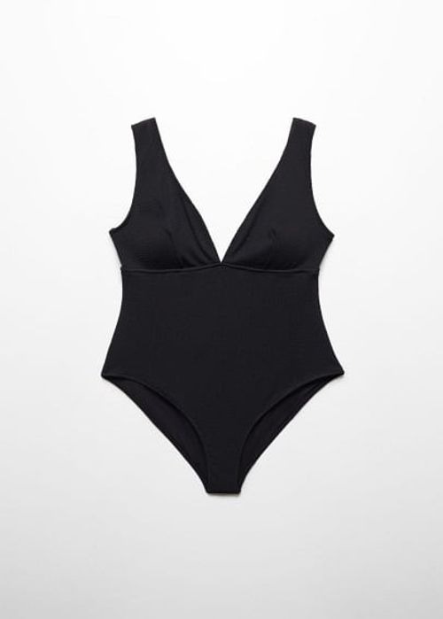 V-neck swimsuit black - Woman...