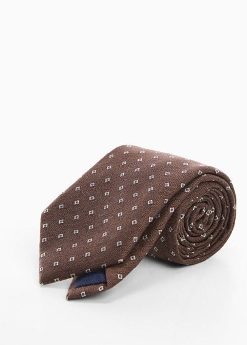 Geometric print bow tie brown...