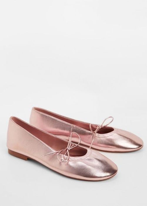 Metallic ballerinas pink -...