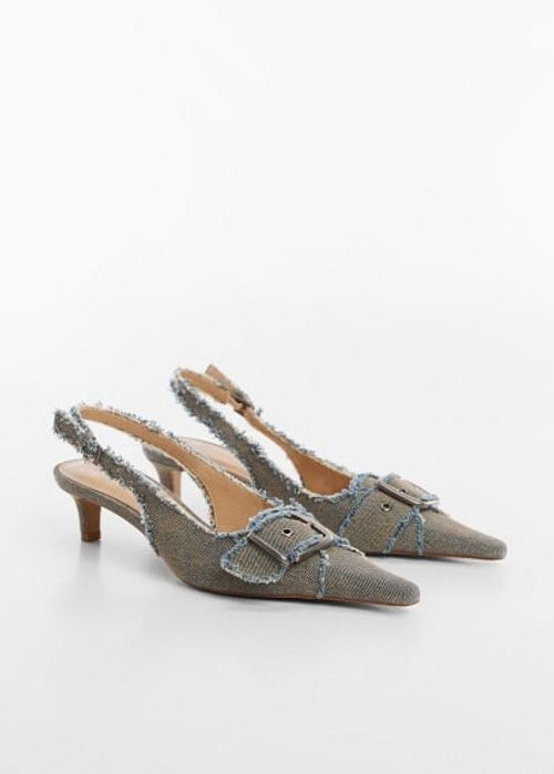 Buckled slingback denim shoe...