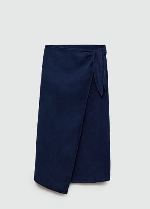 Lyocell bow skirt dark blue -...