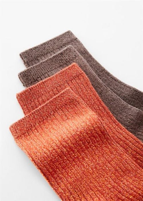 2 pack lurex socks orange -...