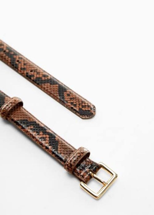 Snake-effect belt brown -...