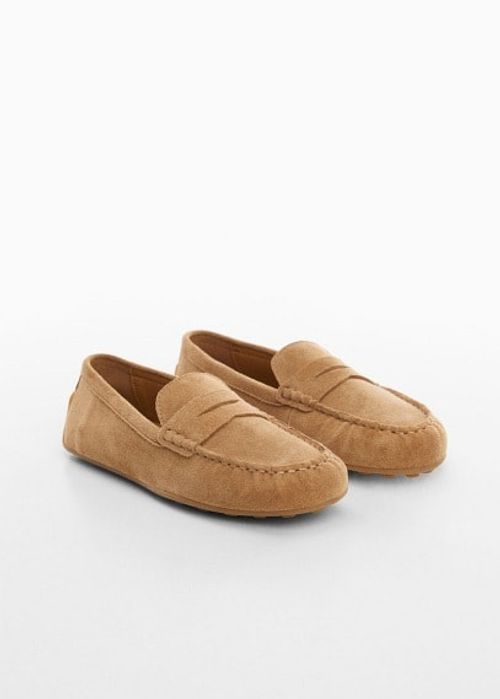 Suede leather moccasin brown...