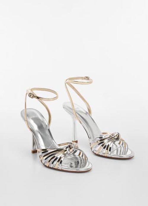 Strappy heeled sandals silver...