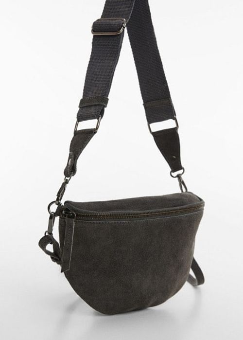 Leather cross bag charcoal -...