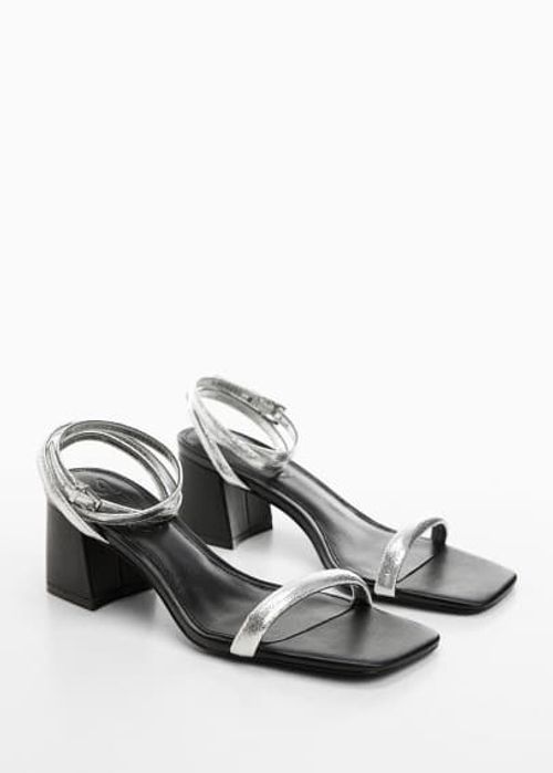 Strappy heeled sandals silver...