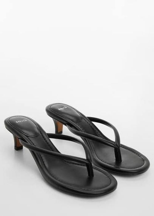 Kitten heel sandals black -...