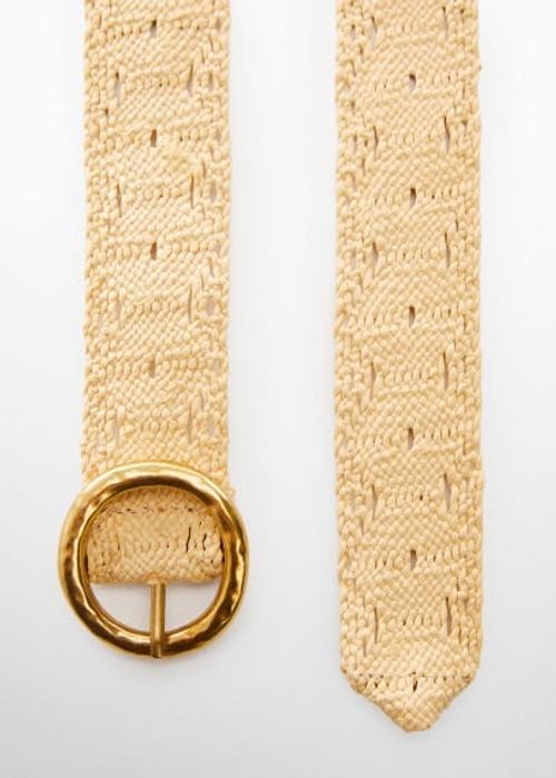 Crochet belt with buckle ecru...