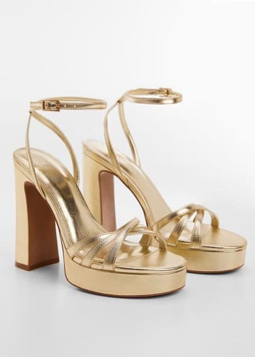 Metallic platform sandal gold...