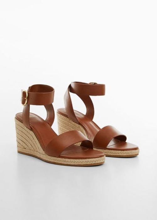 Wedge buckle sandals leather...