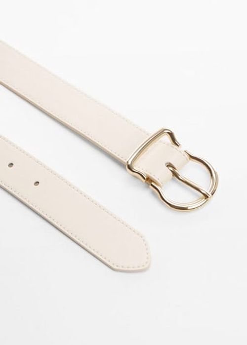 Faux-leather belt ecru -...