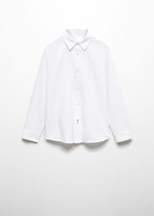 Printed Oxford shirt white -...