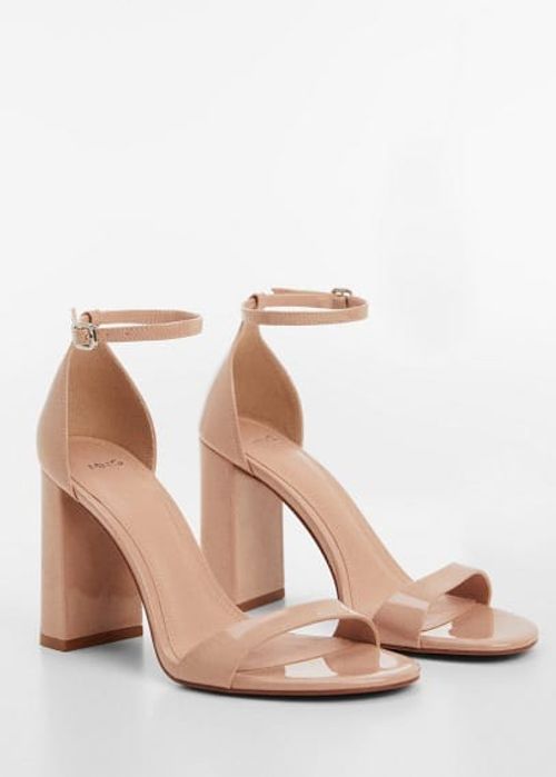 Strappy heeled sandals nude -...