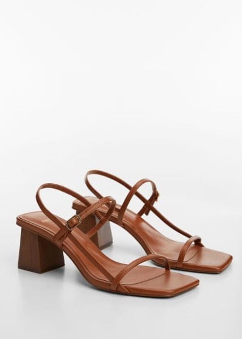 Block-heel sandals leather -...