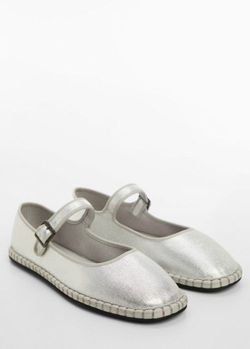 Metallic strip ballerinas...