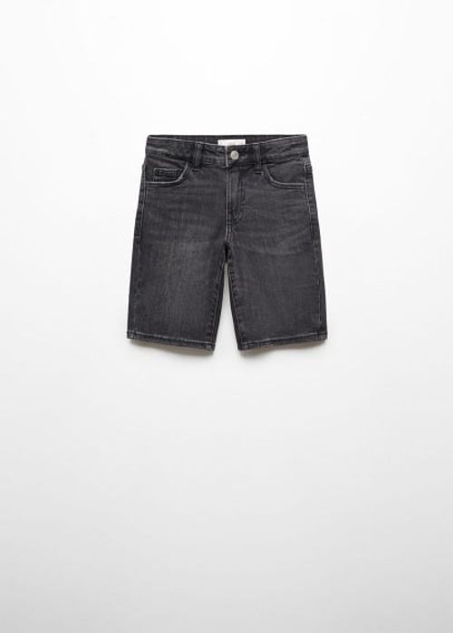 Slim-fit denim bermuda shorts...