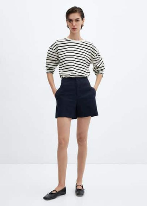 High-waist straight shorts...