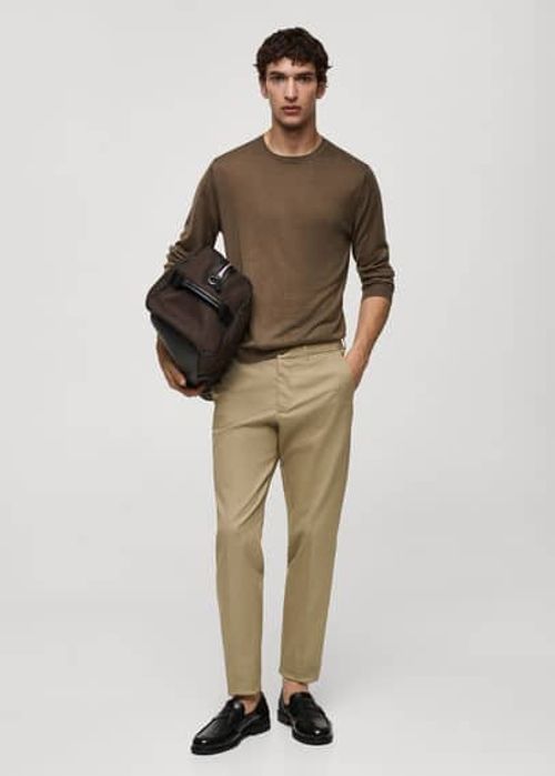 Slim fit chino trousers khaki...