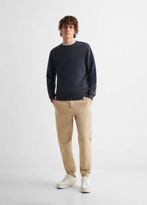 Knit jogger-style trousers