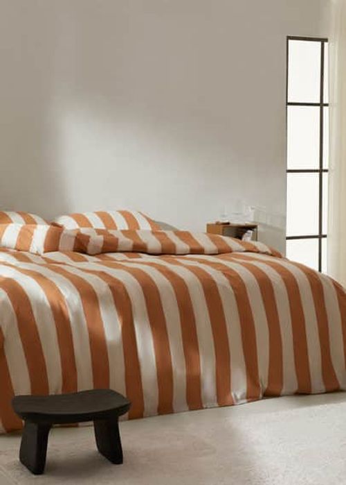 Contrast striped cotton duvet...