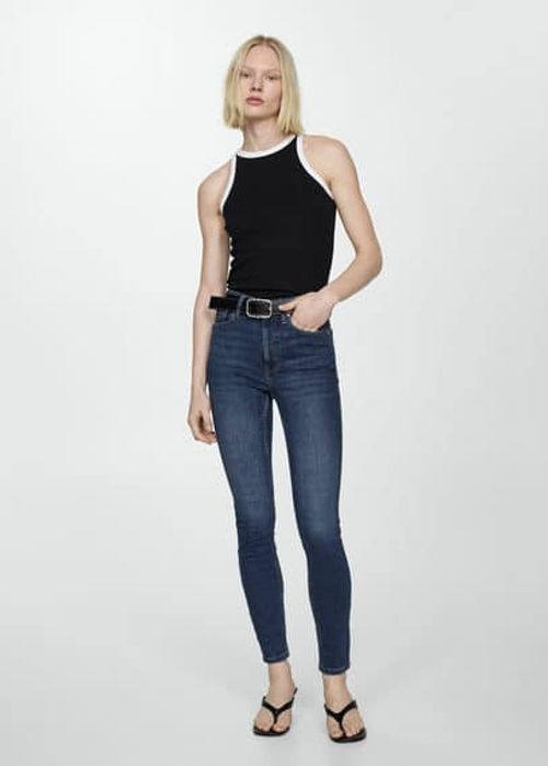 High-rise skinny jeans dark...