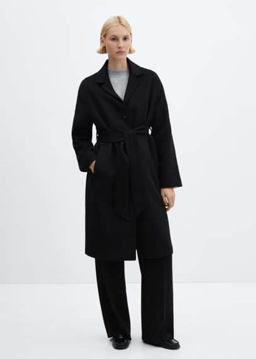 Wool coat with handmade belt...