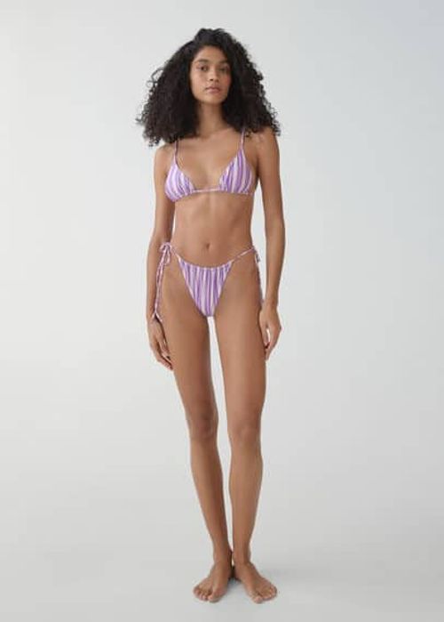 Striped bikini bottom lilac -...