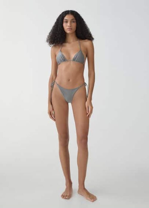 Metallic bikini bottom grey -...