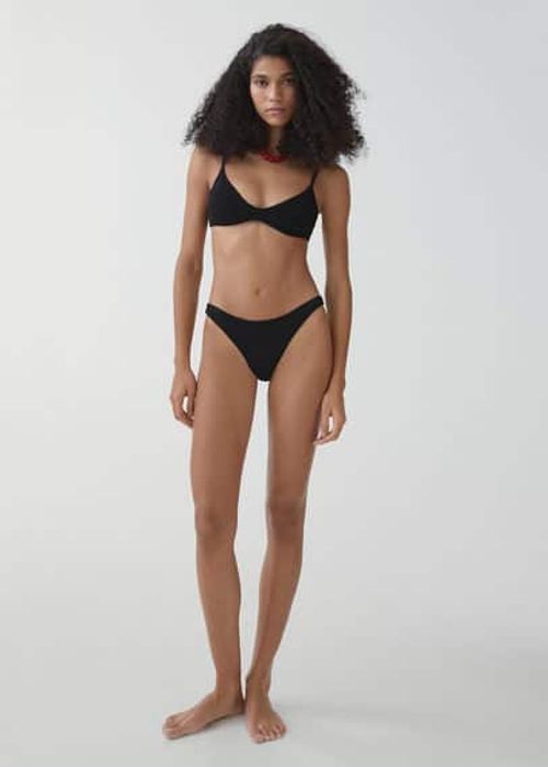 Textured bikini bottom black...