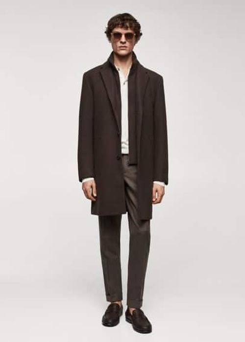 Wool coat with detachable...