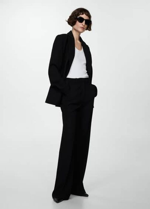 Flared trouser suit black -...